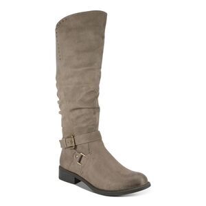 WHITE MOUNTAIN Womens Beige Wide Calf Liona Toe Block Heel Riding Boot 5 M WC